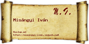 Misángyi Iván névjegykártya